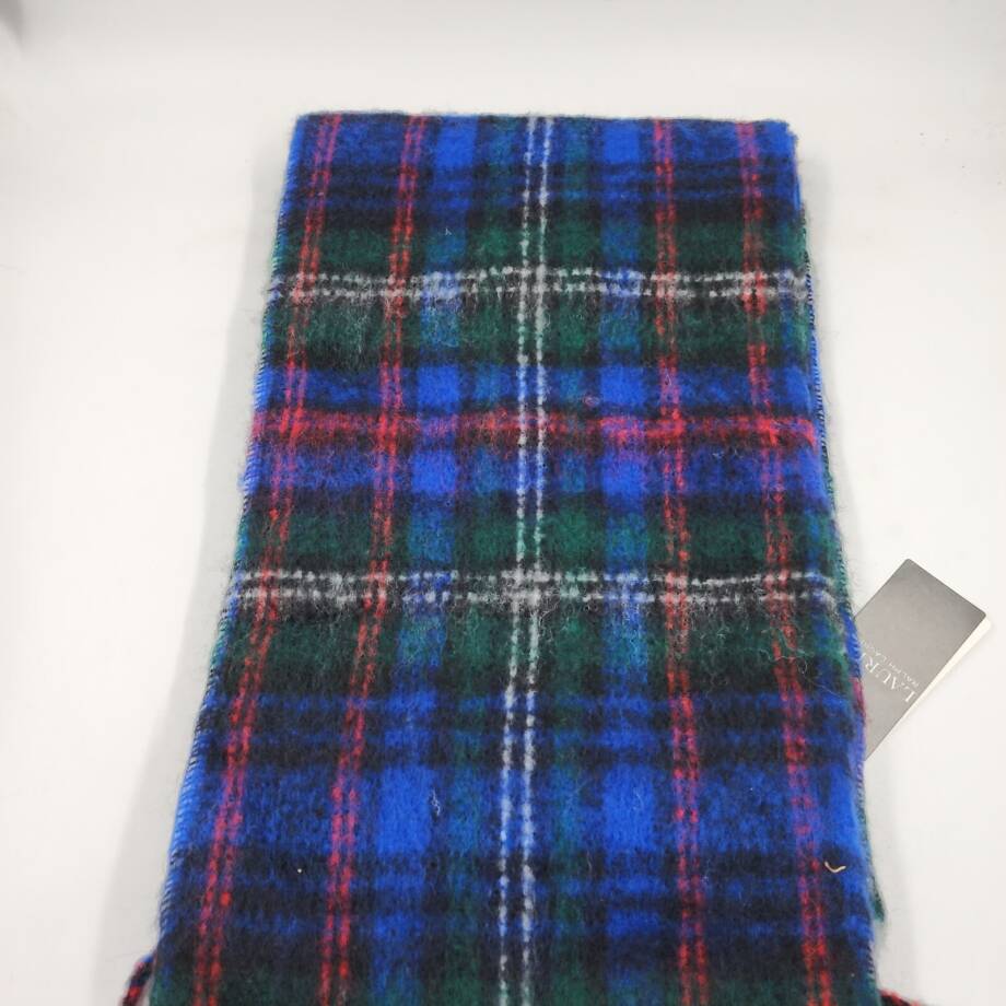 Lauren Ralph Lauren Lofty Scarf w/Crystal Patch Womens O/S Blue Multi Wool Blend