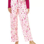 Hue Printed Pajama Pants Women's M Blossom Drawstring Elastic Waist Pull On