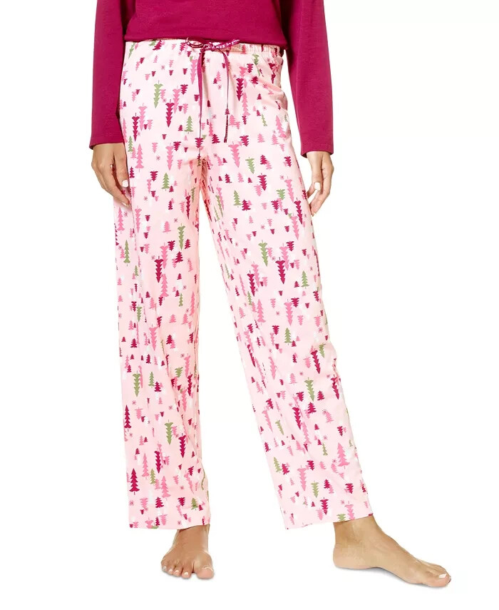 Hue Printed Pajama Pants Women's M Blossom Drawstring Elastic Waist Pull On