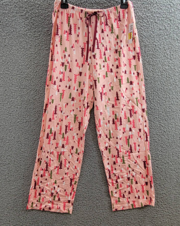 Hue Printed Pajama Pants Women's M Blossom Drawstring Elastic Waist Pull On
