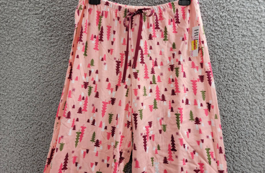 Hue Printed Pajama Pants Women's M Blossom Drawstring Elastic Waist Pull On