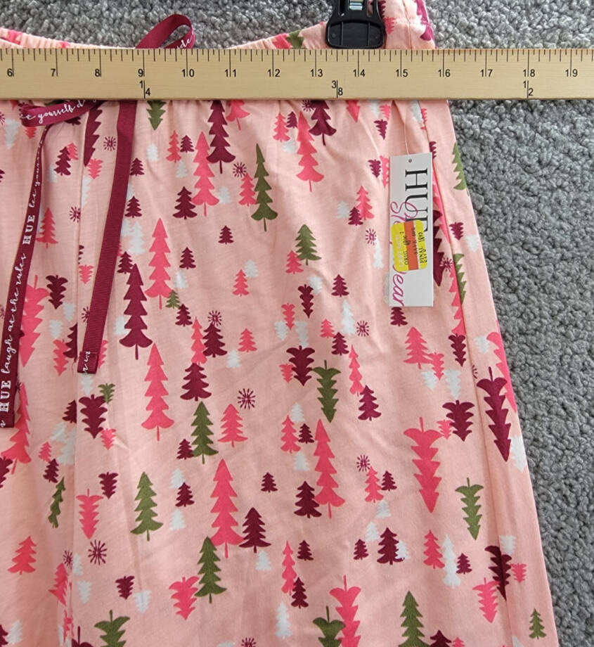 Hue Printed Pajama Pants Women's M Blossom Drawstring Elastic Waist Pull On