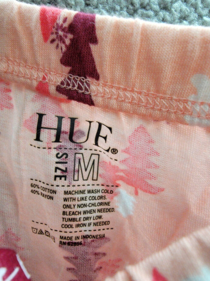 Hue Printed Pajama Pants Women's M Blossom Drawstring Elastic Waist Pull On