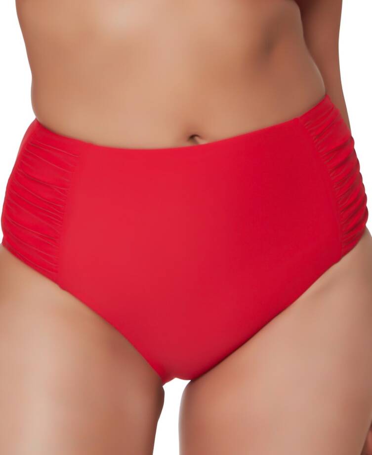 Bar III Shirred High-Rise Bikini Bottoms Women's XS Paradise Pink Pull On Style~