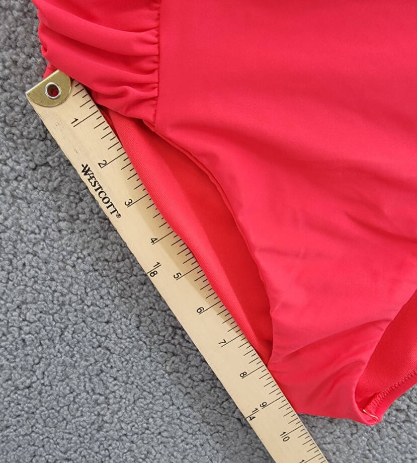 Bar III Shirred High-Rise Bikini Bottoms Women's XS Paradise Pink Pull On Style~