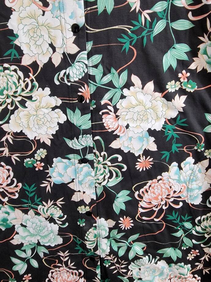 Miss Elaine Short-Sleeve Floral Robe Women's XS Seaside V-Neck Snap Closure