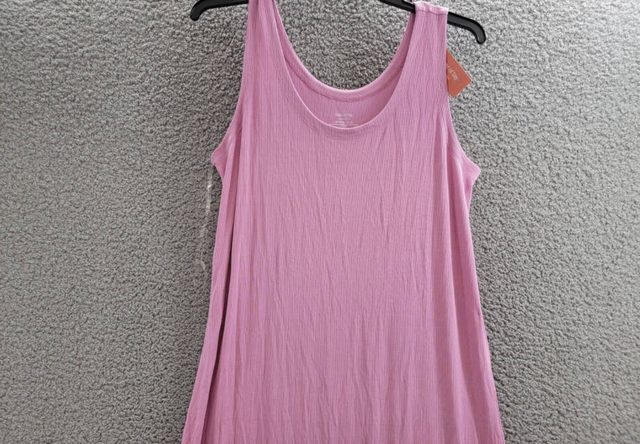 State of Day Ribbed Modal Blend Tank Nightgown Women's XL Mauve Orchid Pullover