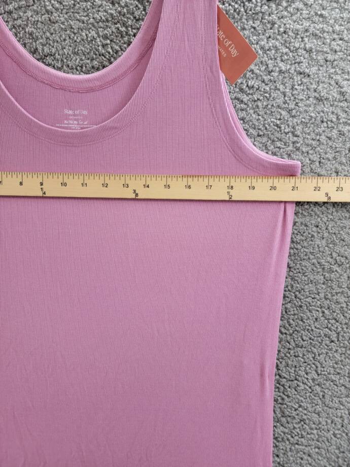 State of Day Ribbed Modal Blend Tank Nightgown Women's XL Mauve Orchid Pullover