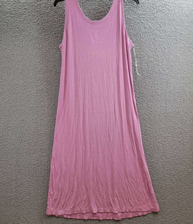 State of Day Ribbed Modal Blend Tank Nightgown Women's XL Mauve Orchid Pullover