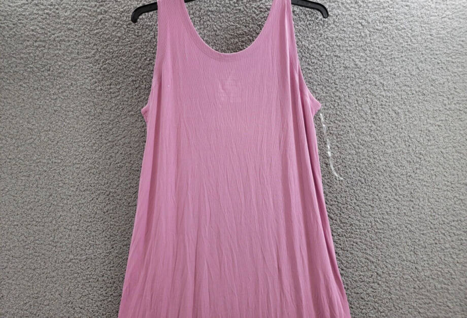 State of Day Ribbed Modal Blend Tank Nightgown Women's XL Mauve Orchid Pullover