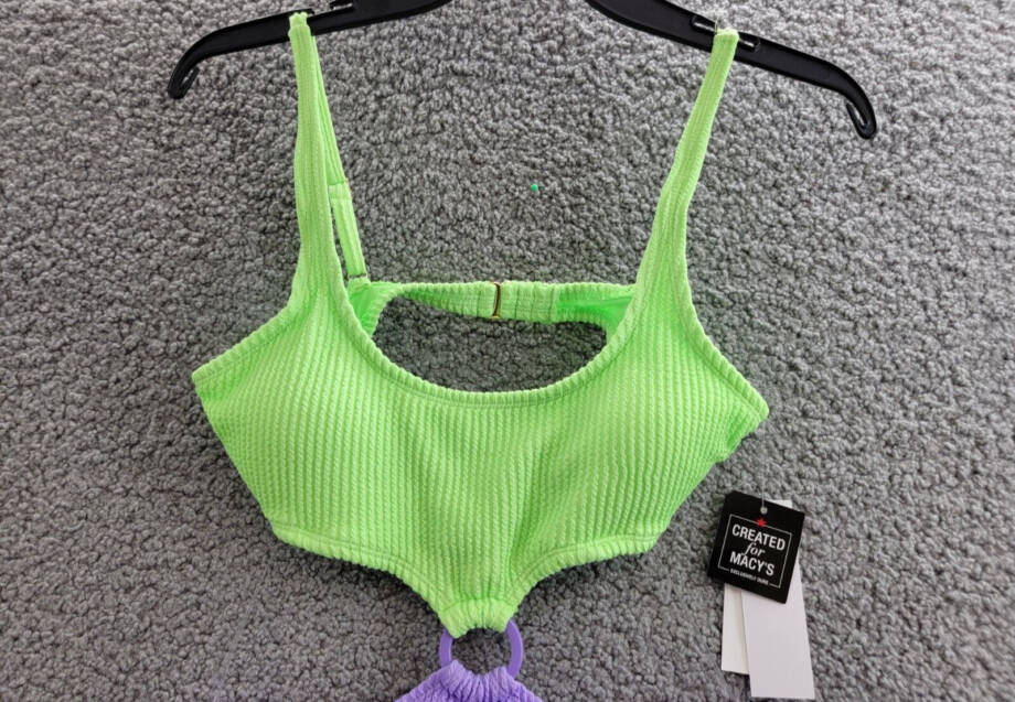 Salt & Cove Colorblocked One-Piece Monokini Juniors' S Mint/Purple Adjustable