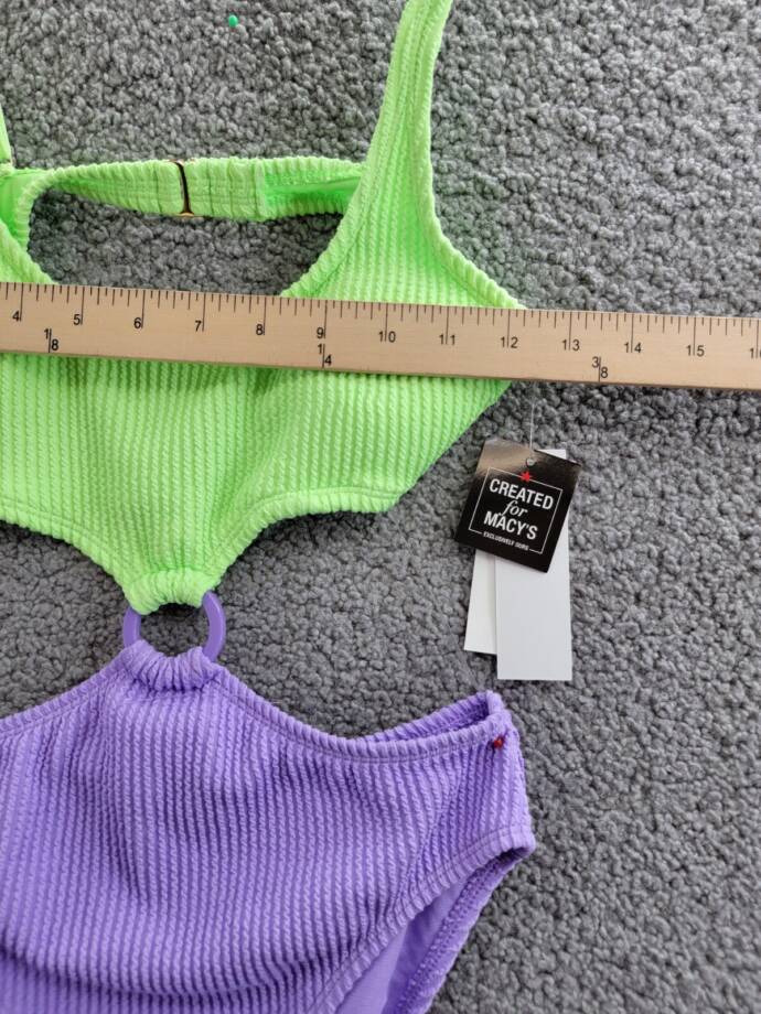 Salt & Cove Colorblocked One-Piece Monokini Juniors' S Mint/Purple Adjustable