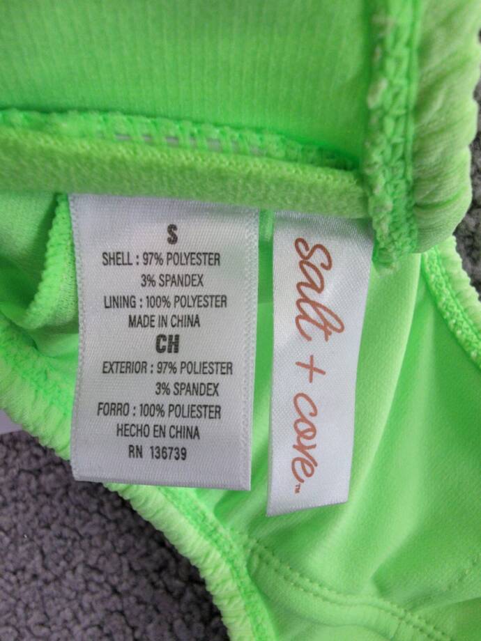 Salt & Cove Colorblocked One-Piece Monokini Juniors' S Mint/Purple Adjustable