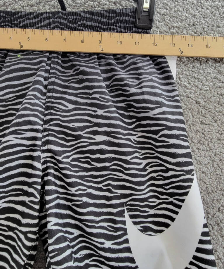 Nike Tiger Fade 7" Volley Swim Shorts Boys' M Black/White Elastic Waist Pull On