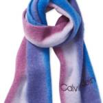 Calvin Klein Fluffy Ombre Blanket Scarf Women's One Size Aubergine Logo Detail