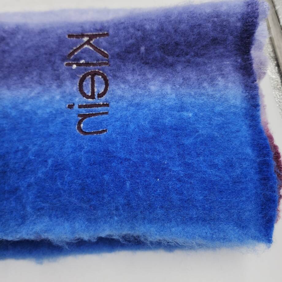 Calvin Klein Fluffy Ombre Blanket Scarf Women's One Size Aubergine Logo Detail