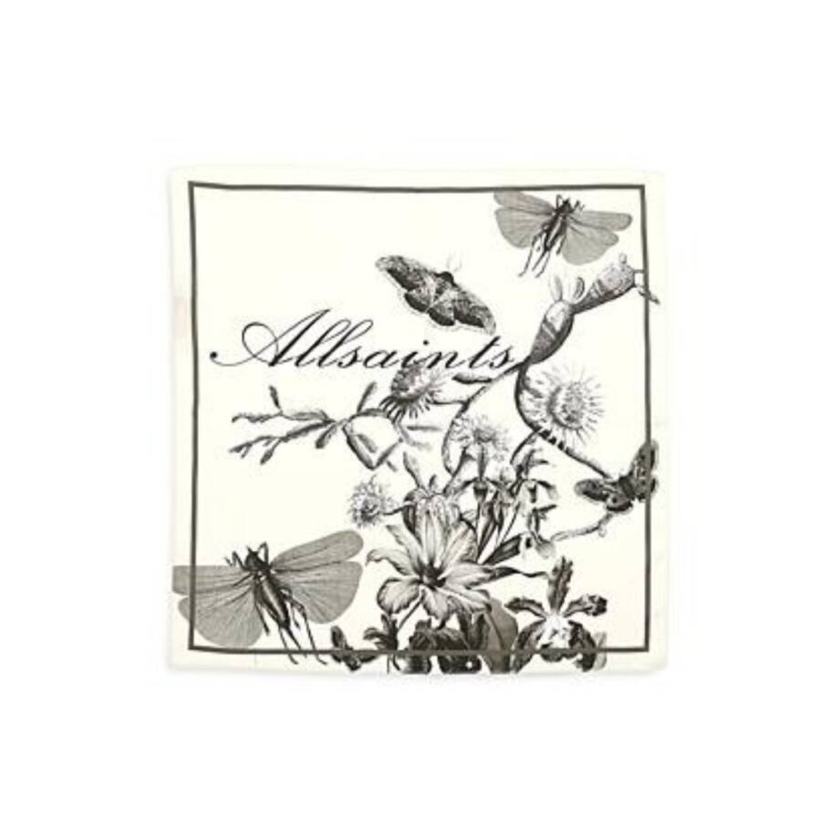 Allsaints Sanibal Placement Silk Bandana Women's One Size Chalk Printed