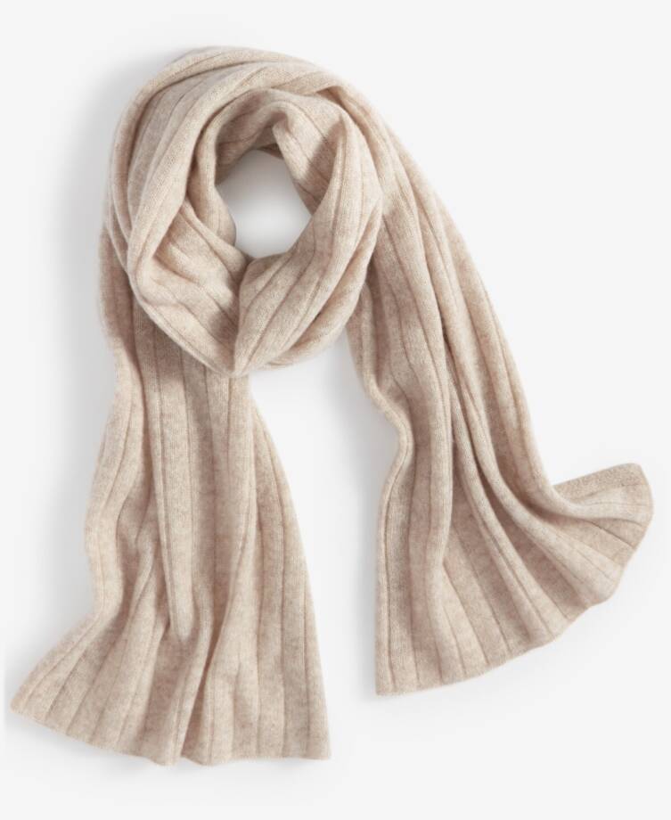 Charter Club Ribbed Cashmere Scarf Women's One Size Pearl Taupe Heather
