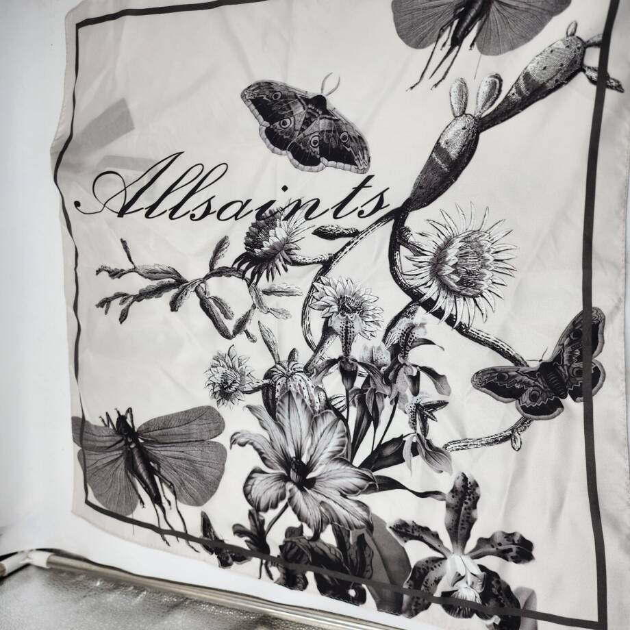 Allsaints Sanibal Placement Silk Bandana Women's One Size Chalk Printed