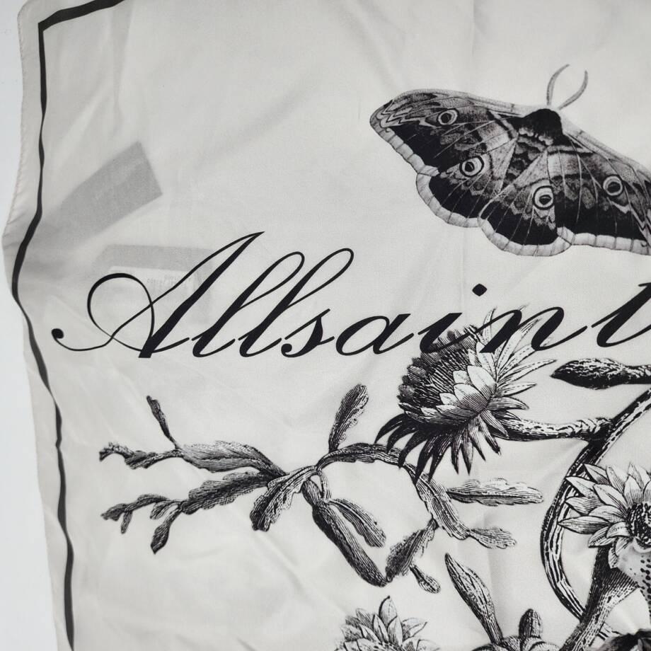 Allsaints Sanibal Placement Silk Bandana Women's One Size Chalk Printed