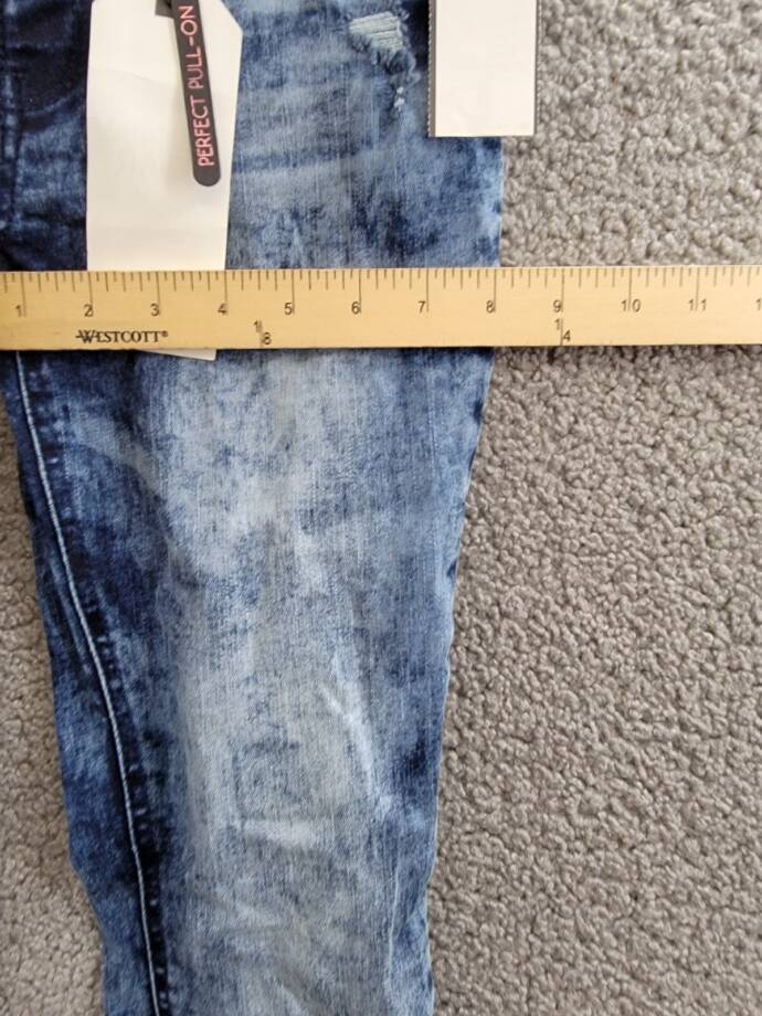 Imperial Star Destructed Pull On Jegging Girls 14 Blue Faded Belt Loops 5 Pocket
