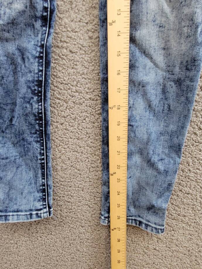 Imperial Star Destructed Pull On Jegging Girls 14 Blue Faded Belt Loops 5 Pocket