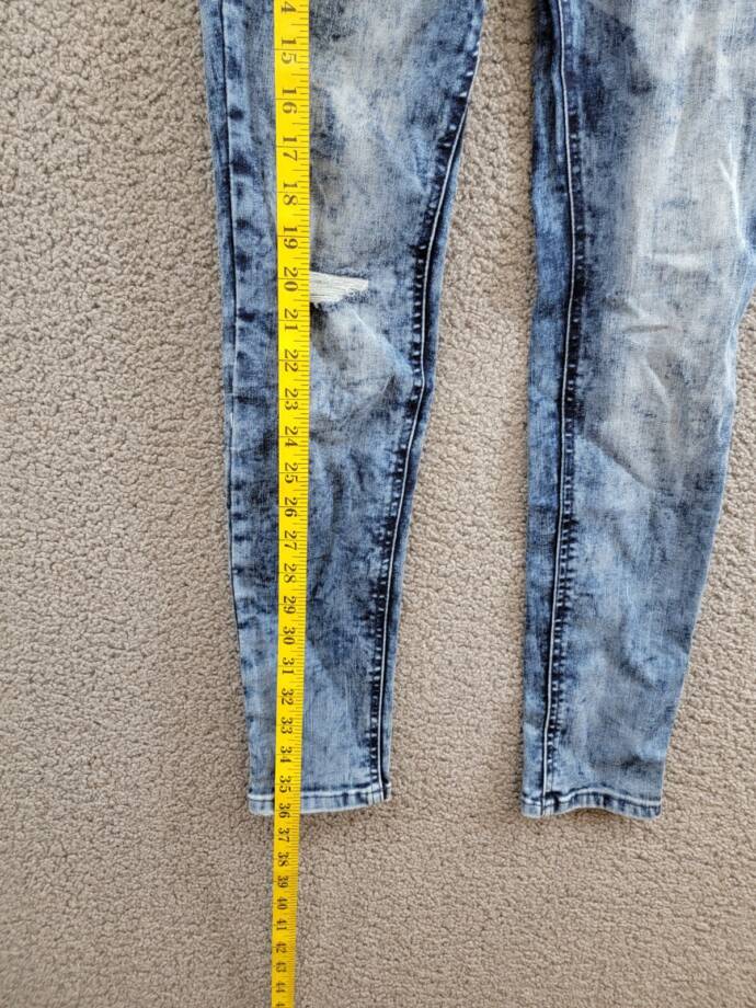 Imperial Star Destructed Pull On Jegging Girls 14 Blue Faded Belt Loops 5 Pocket