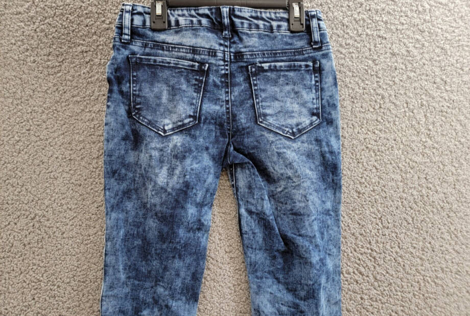Imperial Star Destructed Pull On Jegging Girls 14 Blue Faded Belt Loops 5 Pocket