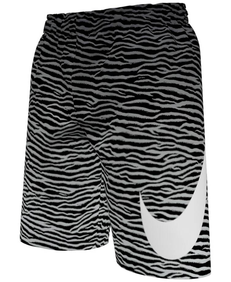 Nike Tiger Fade Volley Swim Shorts Big Boys S Black Elastic Waist Pull On