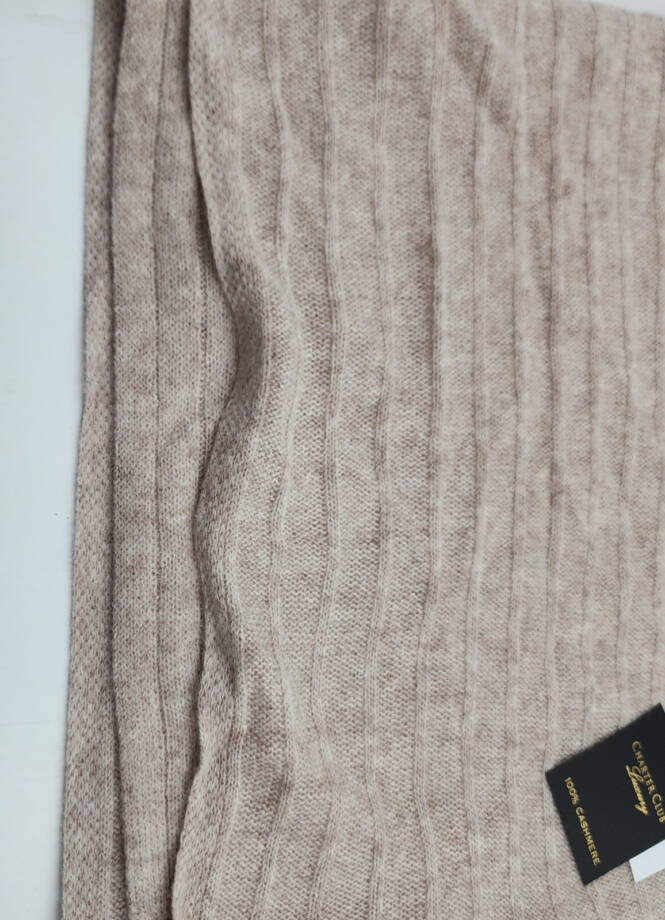Charter Club Ribbed Cashmere Scarf Women's One Size Pearl Taupe Heather