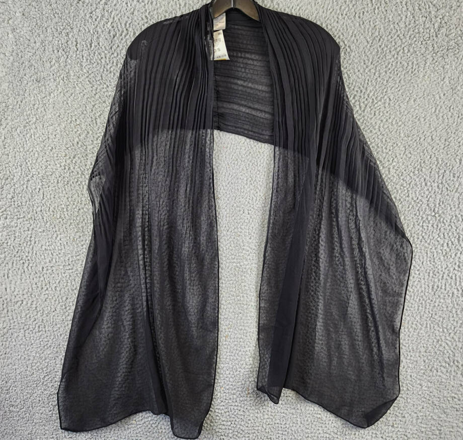 Giani Bernini Pleated Chiffon Evening Wrap Women's Ones Size Black Semi-Sheer