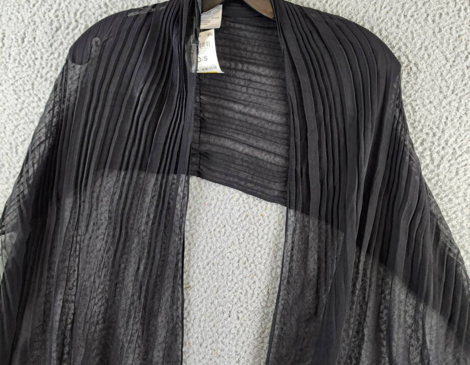 Giani Bernini Pleated Chiffon Evening Wrap Women's Ones Size Black Semi-Sheer