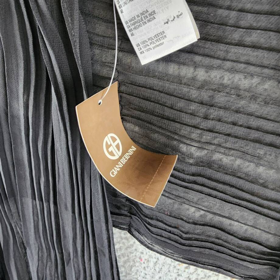 Giani Bernini Pleated Chiffon Evening Wrap Women's Ones Size Black Semi-Sheer