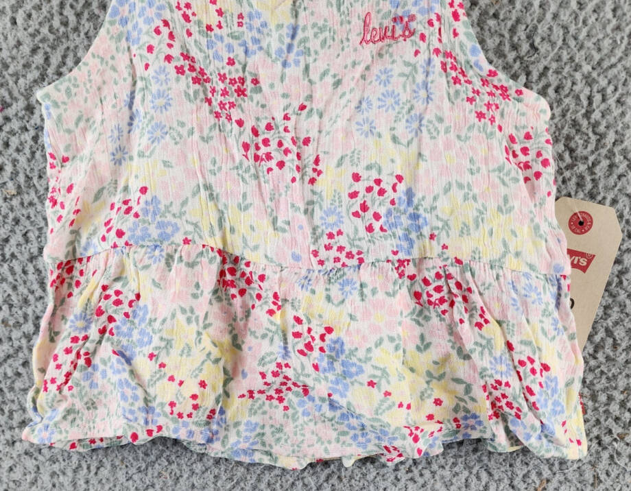 Levi's Ruffle Tank Top Toddler Girls 2T Sugar Wizzle Sleeveless Button Closure