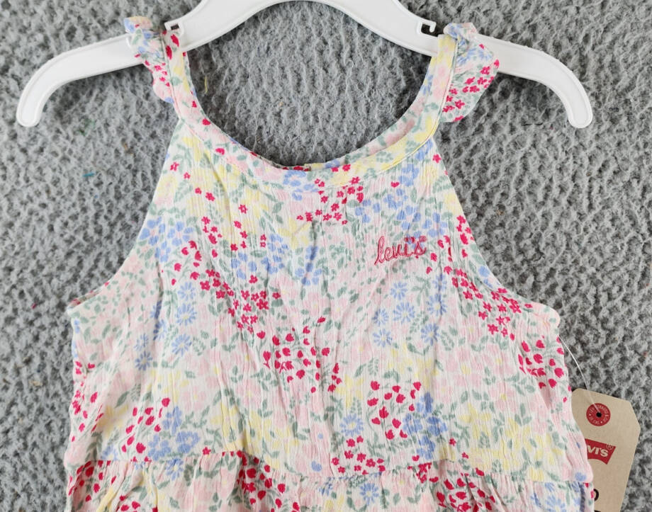 Levi's Ruffle Tank Top Toddler Girls 2T Sugar Wizzle Sleeveless Button Closure