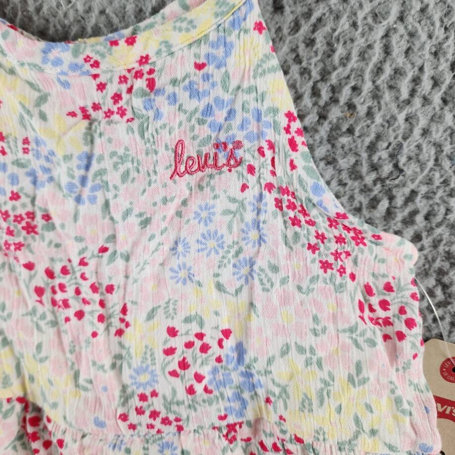Levi's Ruffle Tank Top Toddler Girls 2T Sugar Wizzle Sleeveless Button Closure
