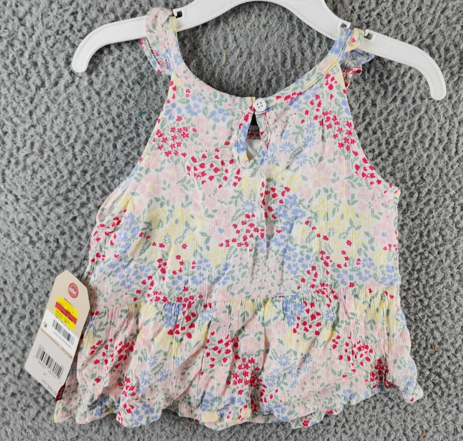 Levi's Ruffle Tank Top Toddler Girls 2T Sugar Wizzle Sleeveless Button Closure
