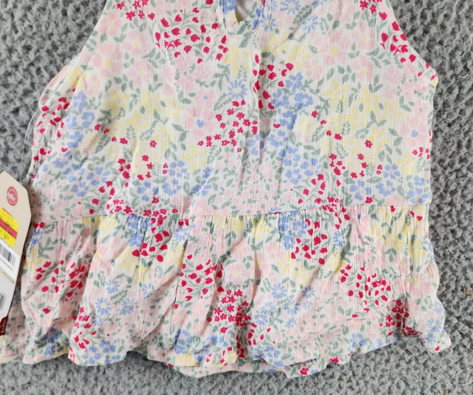 Levi's Ruffle Tank Top Toddler Girls 2T Sugar Wizzle Sleeveless Button Closure