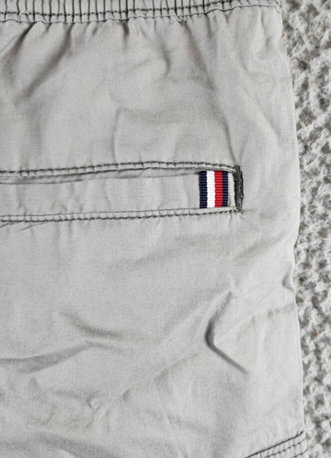 Tommy Hilfiger Pull-On Cotton Cargo Shorts Little Boys' 7 Monument Drawstring