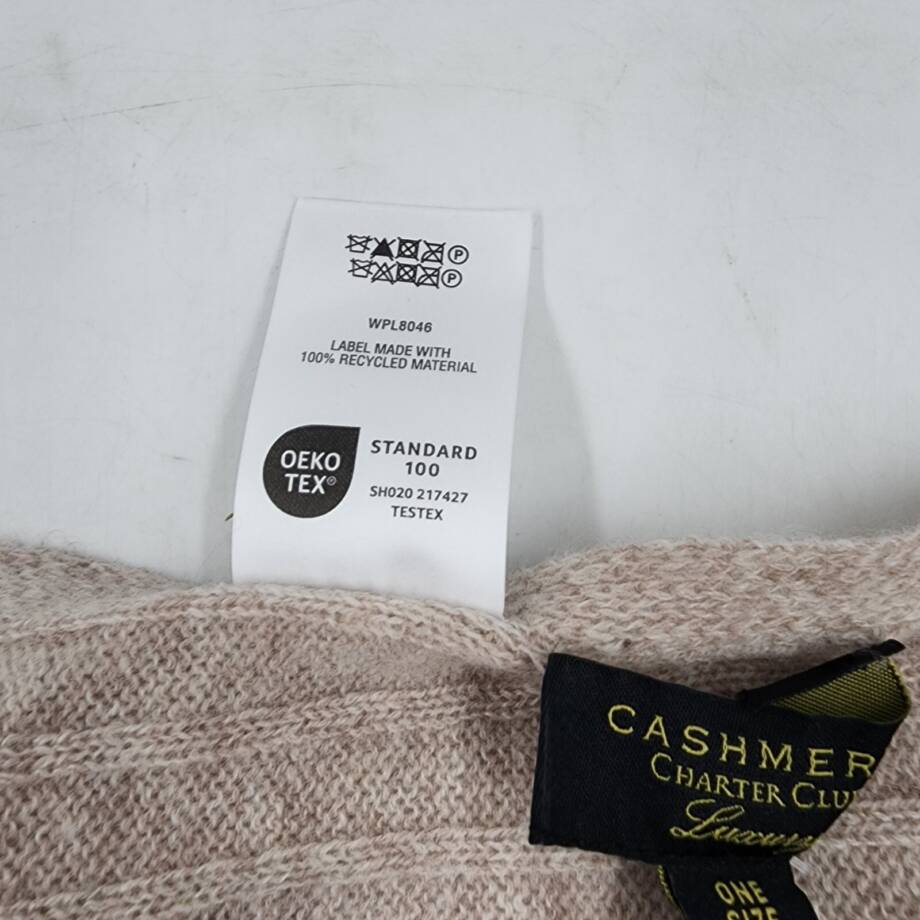 Charter Club Ribbed Cashmere Scarf Women's One Size Pearl Taupe Heather