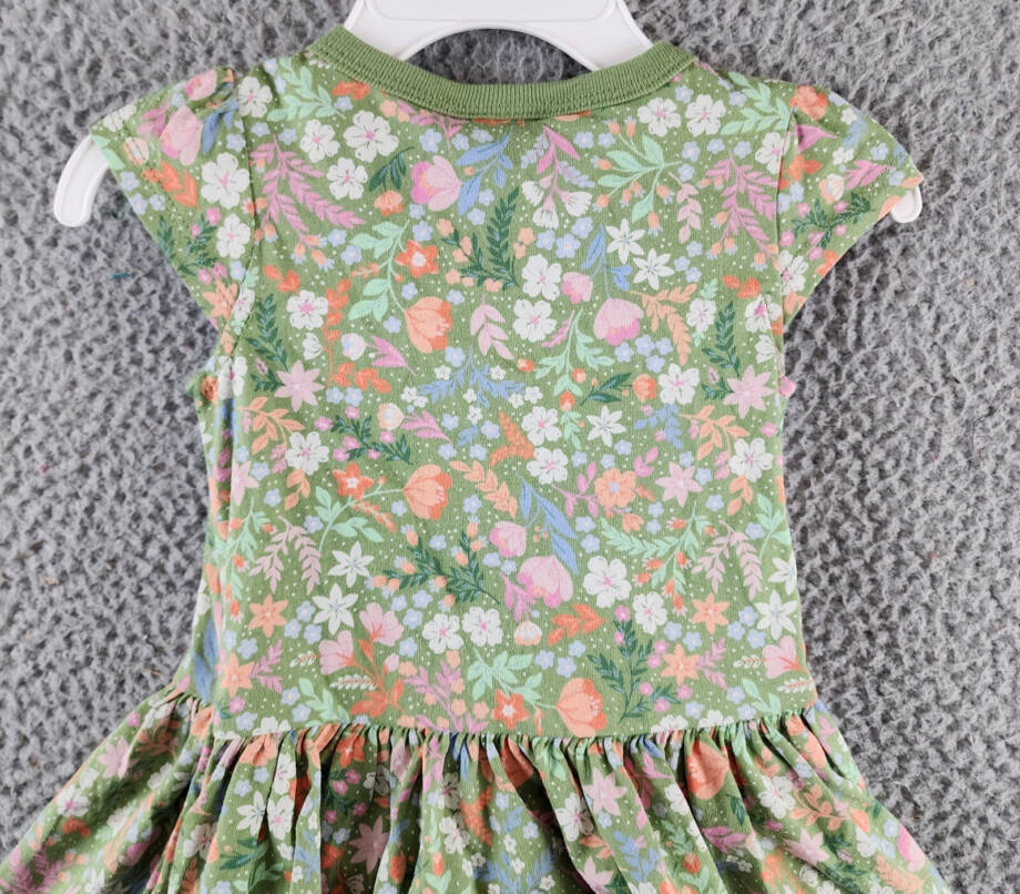 First Impressions Floral-Print Dress & Underwear Set Baby Girls 6-9 M Aloe Vera