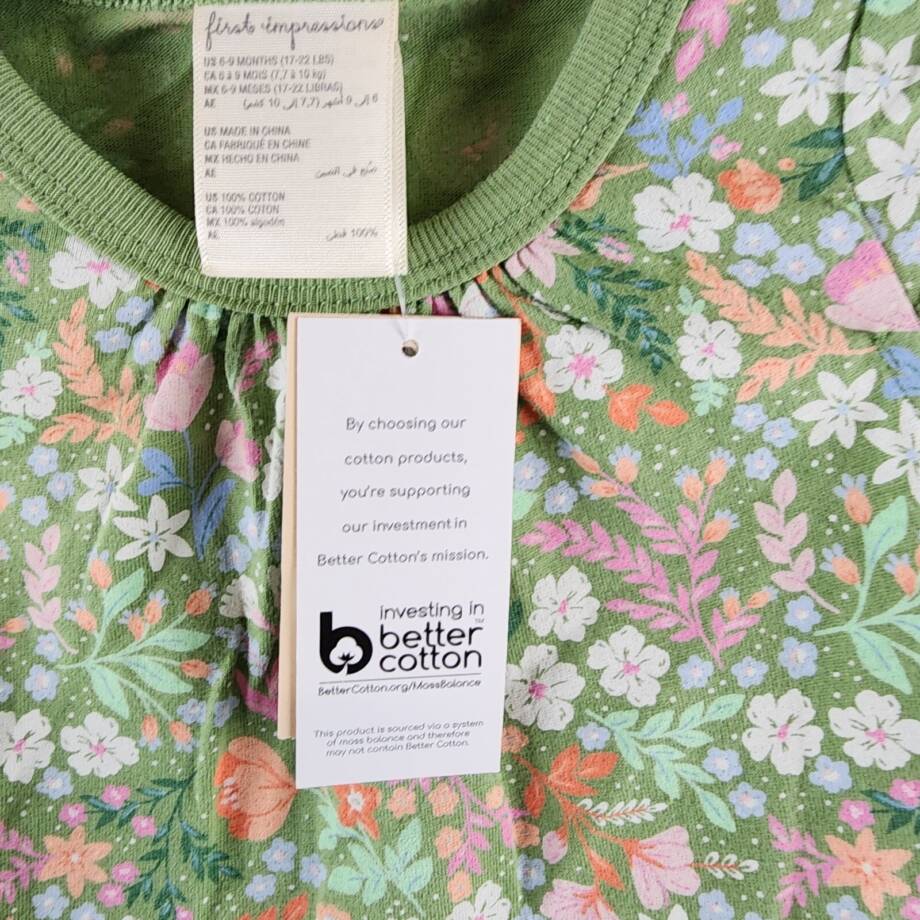 First Impressions Floral-Print Dress & Underwear Set Baby Girls 6-9 M Aloe Vera