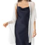 Giani Bernini Pleated Chiffon Evening Wrap Women's Ones Size White Semi-Sheer