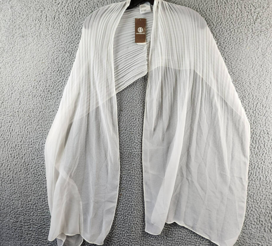 Giani Bernini Pleated Chiffon Evening Wrap Women's Ones Size White Semi-Sheer