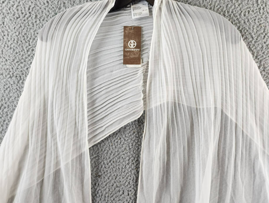 Giani Bernini Pleated Chiffon Evening Wrap Women's Ones Size White Semi-Sheer