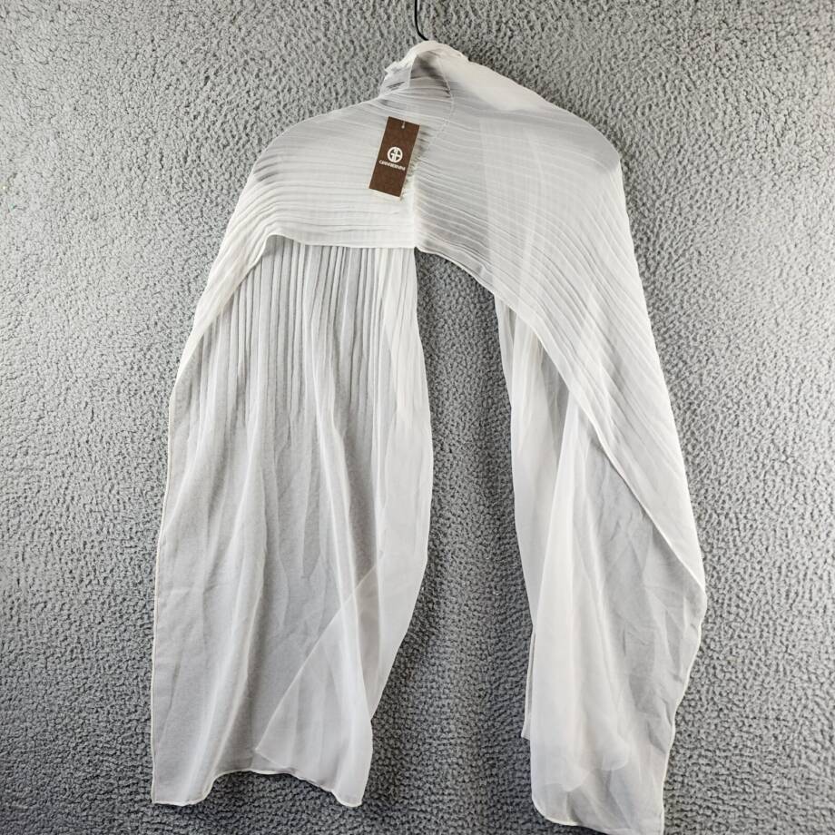 Giani Bernini Pleated Chiffon Evening Wrap Women's Ones Size White Semi-Sheer