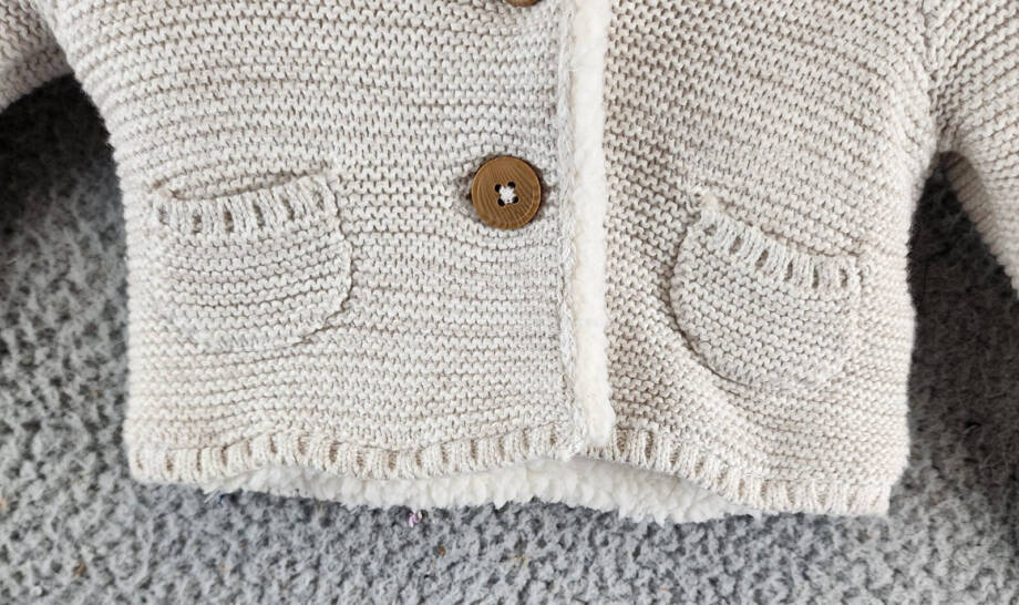 Carter's Faux-Sherpa-Lined Hooded Cardigan Baby Girls' Newborn Gray W/ Pockets