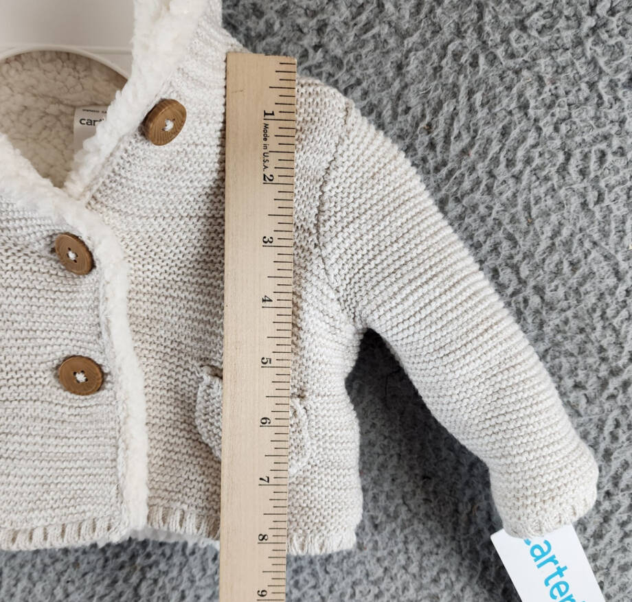 Carter's Faux-Sherpa-Lined Hooded Cardigan Baby Girls' Newborn Gray W/ Pockets