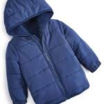 First Impressions Bear Puffer Jacket Baby Boys 3-6M Navy Sea Zip Closure L/S