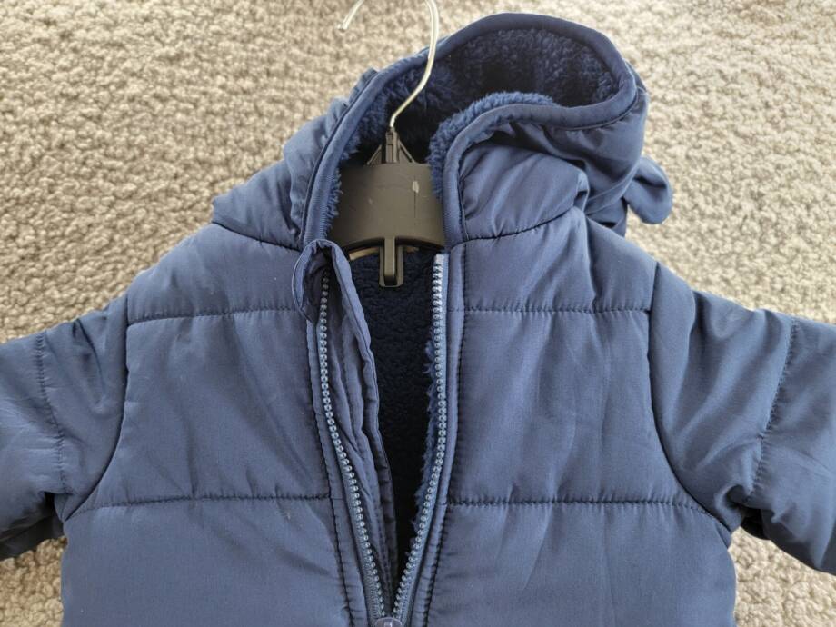 First Impressions Bear Puffer Jacket Baby Boys 3-6M Navy Sea Zip Closure L/S